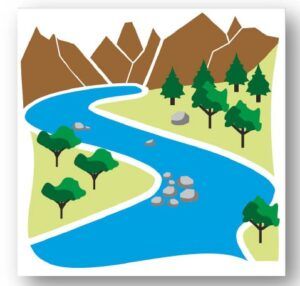 Pictogramas representativos de la delimitación de Demarcaciones Hidrográficas